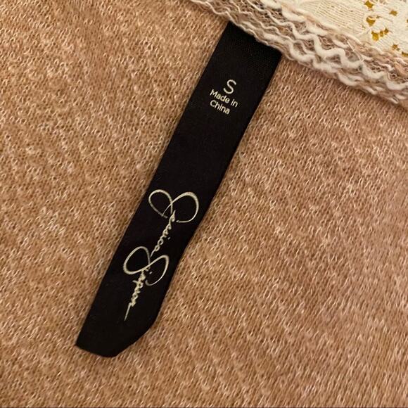 Jessica Simpson Dusty Rose Textured Pullover Sweater with Zipper Detail Size S - Picture 6 of 7